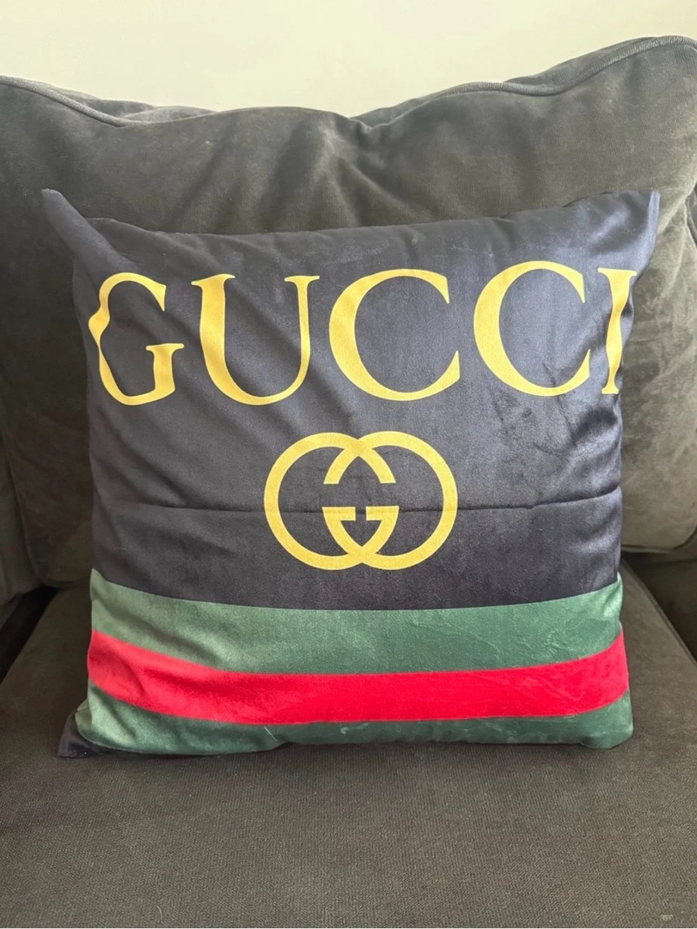 NEW! Black, red and green pillow 18”x 18”